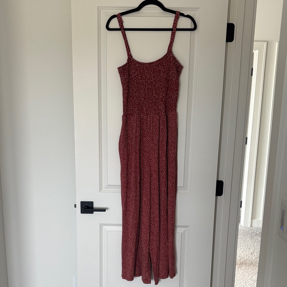 Burnt Orange Old Navy Printed Sleeveless Maxi Dress